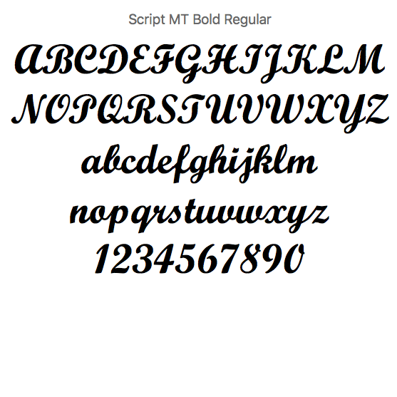 Tipopgrafía Script para escoger para hacer el nombre en madera