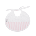Babero bebé redondo con lazo pique rosa rayas