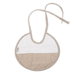 Babero bebé redondo con lazo tela natural