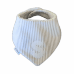 Bandana bebé secababitas personalizada pique gris rayas