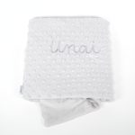 Manta bebe Topitos personalizada - Gris