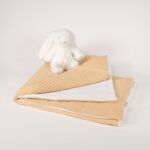 Manta ligera de piqué waffle y forro de coralina, ligera, calentita, fácil de plegar y limpiar. La coralina está fabricada con un innovador y renovado tejido polar, un moderno textil que le ofrece mejores propiedades térmicas. Se caracteriza por su tacto sedoso, textura muy suave, aspecto brillante, y mantener mejor el calor del bebé. Su tacto suave y agradable ofrece al bebé la opción de estar siempre junto a un peluche. Medidas aprox. : 70x100 cm Color: Mostaza Material y cuidados: Material: Piqué waffle 100% algodón y coralina 100% Polyester Lavar en agua fria maximo a 30°C Tejidos de algodón certificados según la norma OEKO-TEX® 100, clase de producto I