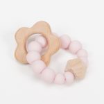 Mordedor de silicona MOMMA de grado alimentario libre de BPA, PVC, Ftalatos, cadmio y plomo. Cordón de nylon de alta resistencia,bajo normativa europea EN12586:2007 (A1:2011) con figura de madera.