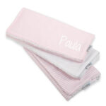 Paños de lactancia personalizados pack 3 rosa personalizado