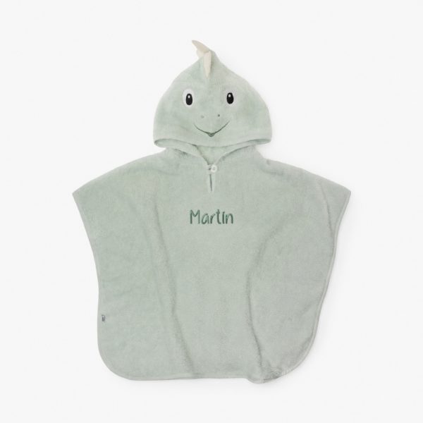 Poncho toalla bebé personalizado Dino