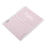 Porta pañales rosa rayas personalizado