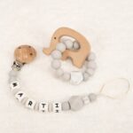 Chupetero personalizado y mordedor silicona Momma gris