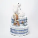 Tarta de pañales dos pisos BEAU BEBÉ - Imagen 4