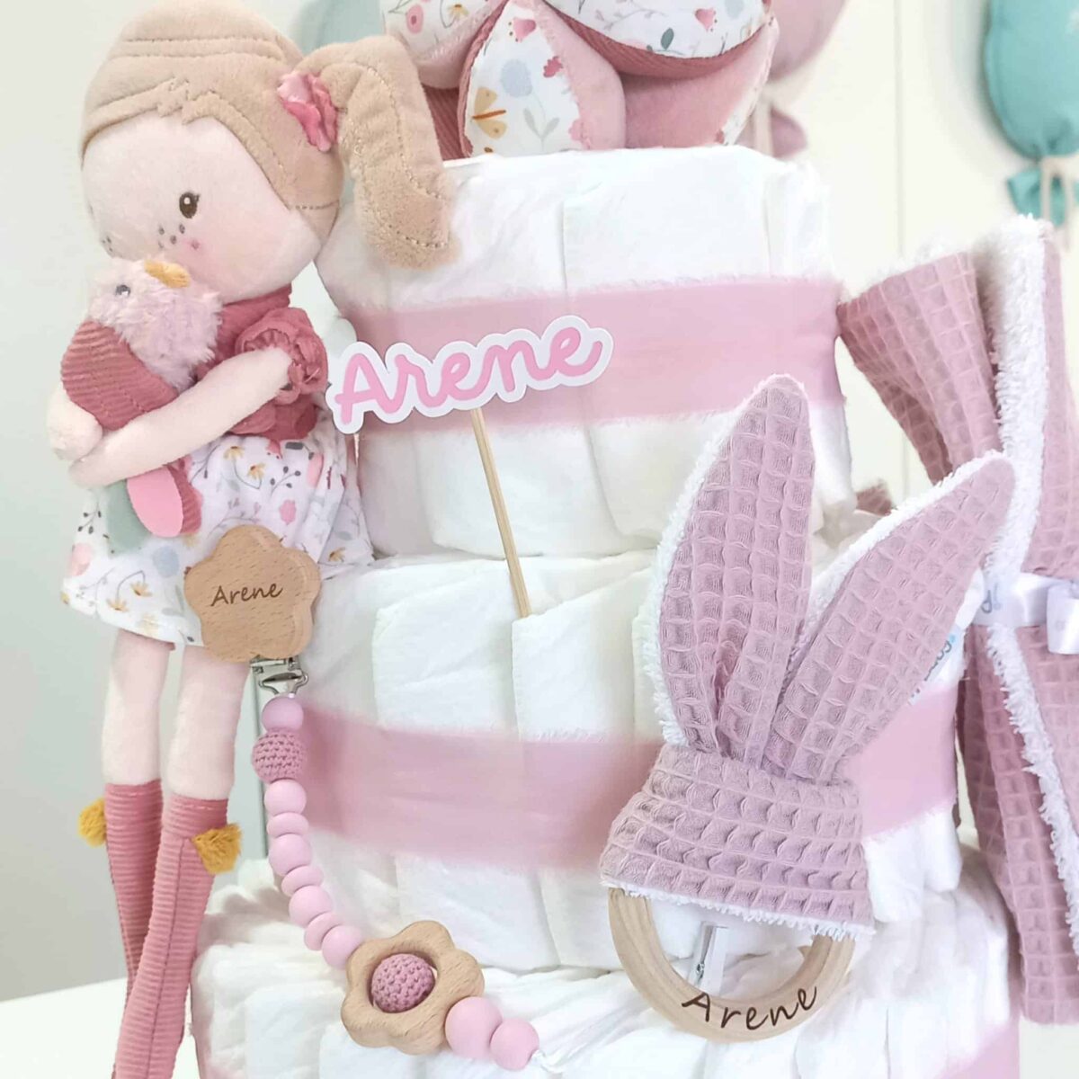 Tarta de pañales tres pisos ANNA
